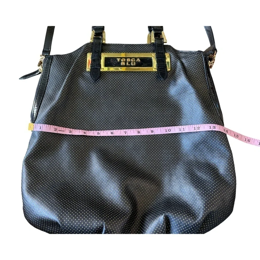 TOSCA BLU Italian Leather Black Shoulder Bag Purse